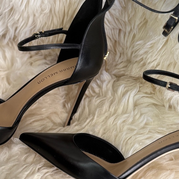 ❤️ Black Strappy Gladiator leather Heels classy pointy toe stilettos boot - Picture 13 of 13